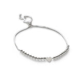 pulsera corazon morela con sistema regulable elaborada en plata 925 de AMBAR Joyería Fina