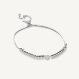 pulsera corazon morela con sistema regulable elaborada en plata 925 de AMBAR Joyería Fina