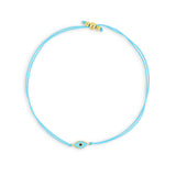 Pulsera hilo celeste ojo protector enchapada en oro 18K de AMBAR joyería fina