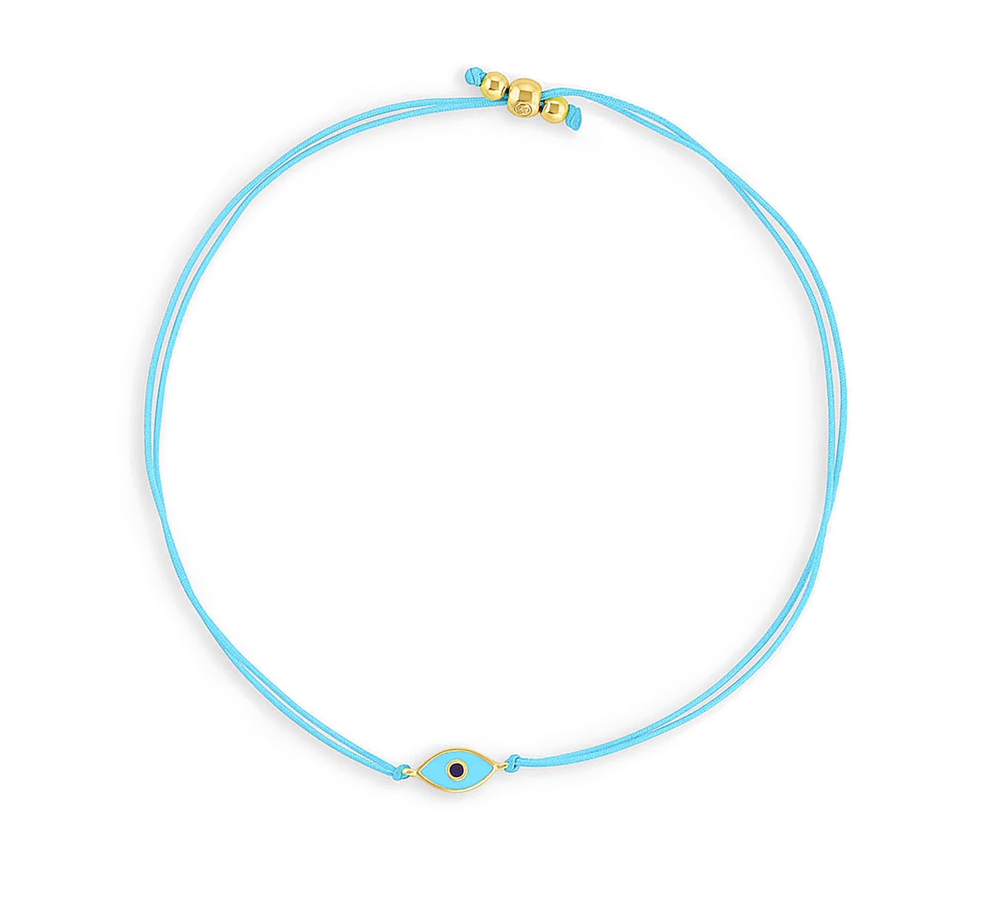 Pulsera hilo celeste ojo protector enchapada en oro 18K de AMBAR joyería fina