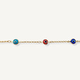 detalle Pulsera Ojo Turco Colorido en Oro Laminado de 18K de AMBAR Joyería Fina