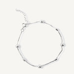 pulsera de ovalitos y bolitas moderna y versátil elaborada en plata 925 par AMBAR joyería