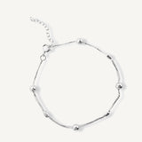 pulsera de ovalitos y bolitas moderna y versátil elaborada en plata 925 par AMBAR joyería