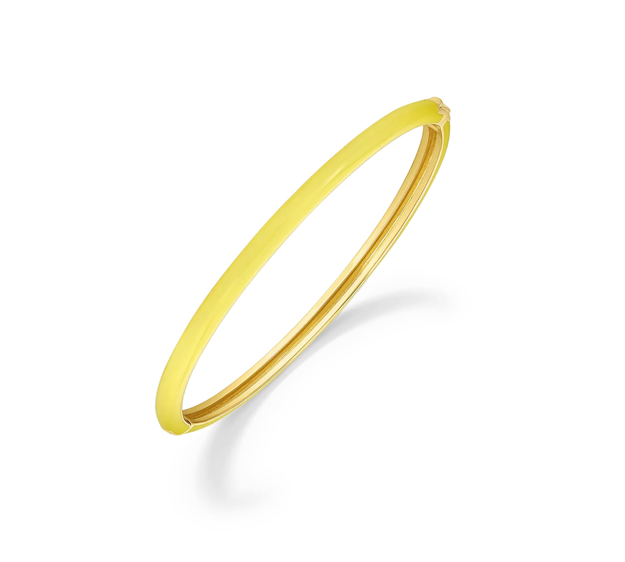 Pulsera Kelly de lado esmaltado amarillo al detalle enchapada en oro 18K de AMBAR joyería fina