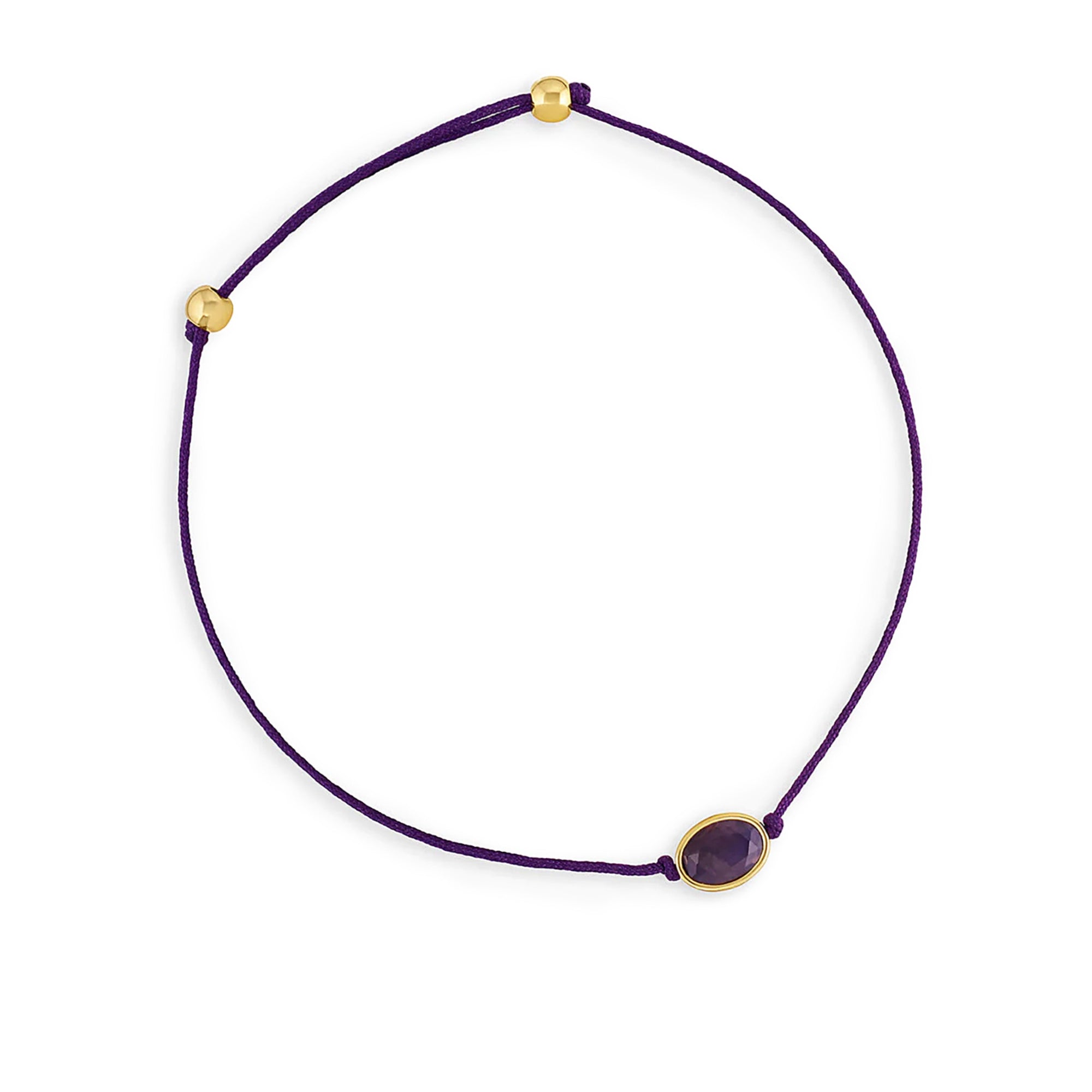 Pulsera Power Stone amatista la piedra de la tranquilidad enchapado en oro de 18K de AMBAR Joyería Fina