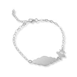 Pulsera Placa Nube Plata 925