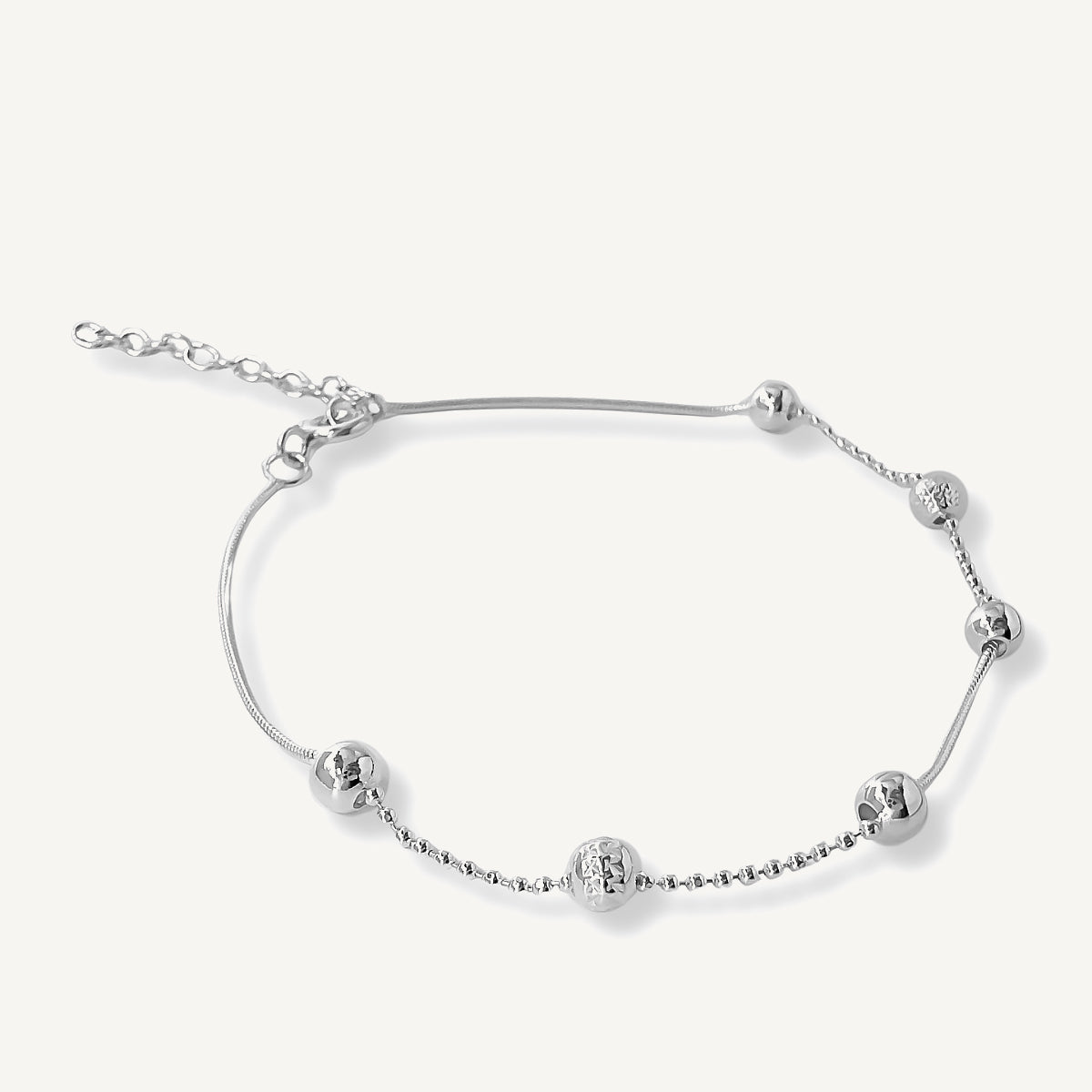 Pulsera Satelite Bolita 4 Cr de plata 925 de AMBAR Joyería Fina