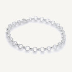 pulsera de plata 925 modelo rolo con broche langosta, modelo clasico y elegante.
