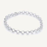 pulsera de plata 925 modelo rolo con broche langosta, modelo clasico y elegante.