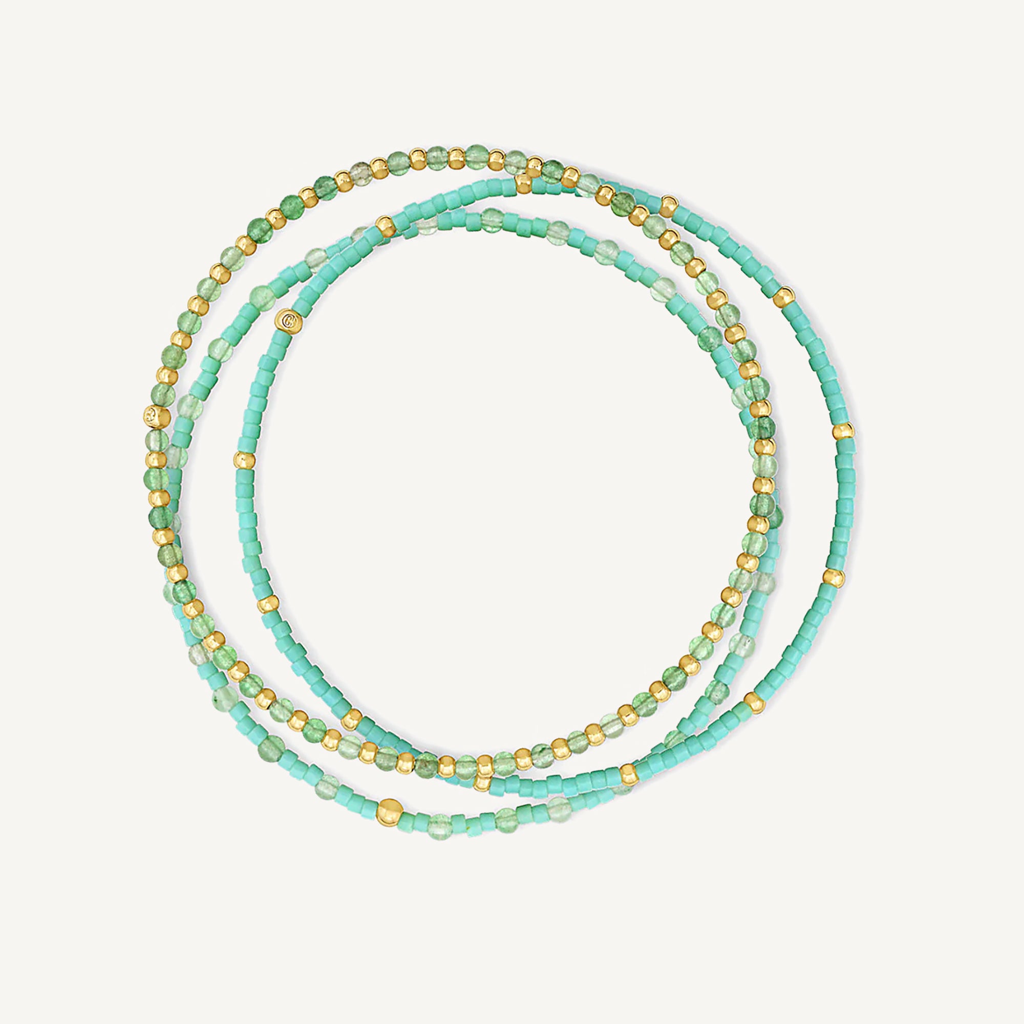 Pulsera Poppy Aventurina enchapada en oro 18K de AMBAR joyería fina