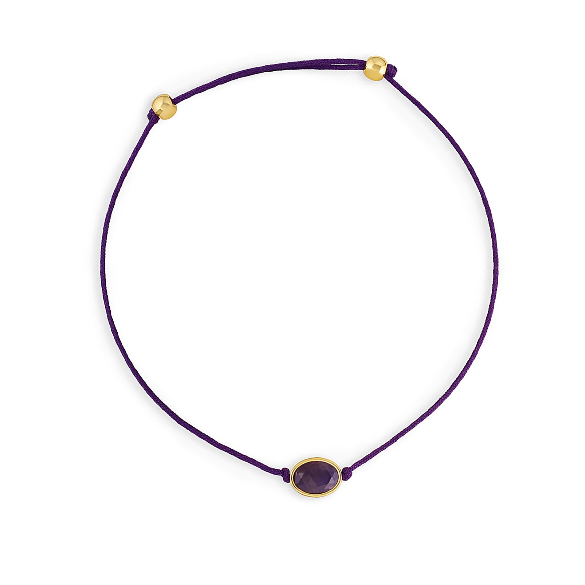Pulsera Power Stone Geo amatista la piedra de la tranquilidad enchapado en oro de 18K de AMBAR Joyería Fina
