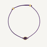 Pulsera Power Stone Geo amatista la piedra de la tranquilidad enchapado en oro de 18K de AMBAR Joyería Fina