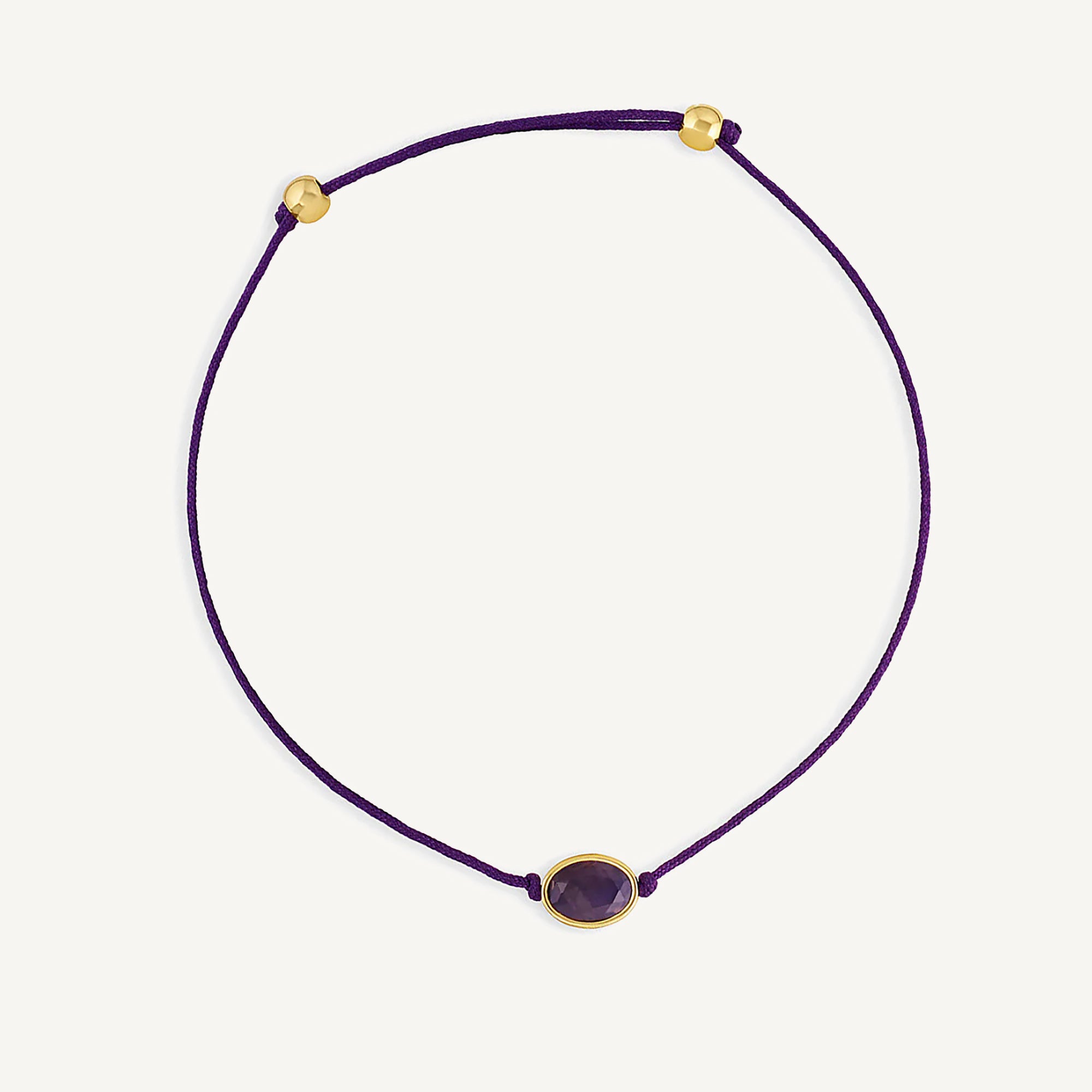 Pulsera Power Stone Geo amatista la piedra de la tranquilidad enchapado en oro de 18K de AMBAR Joyería Fina