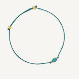 Pulsera Power Stone motivación con piedra apatita enchapado en oro de 18K de AMBAR Joyería Fina