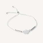 pulsera mandala flor con sistema regulable elaborada en plata 925 de AMBAR Joyería Fina