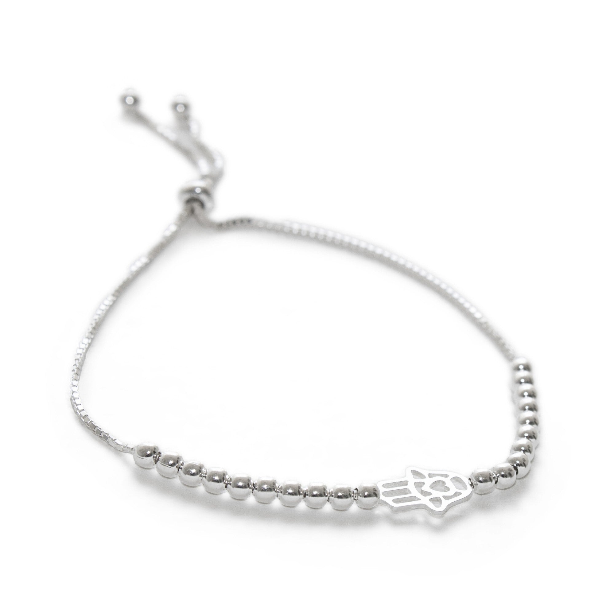 pulsera manito del amor con sistema de ajuste regulable elaborada en plata 925 de AMBAR Joyería Fina