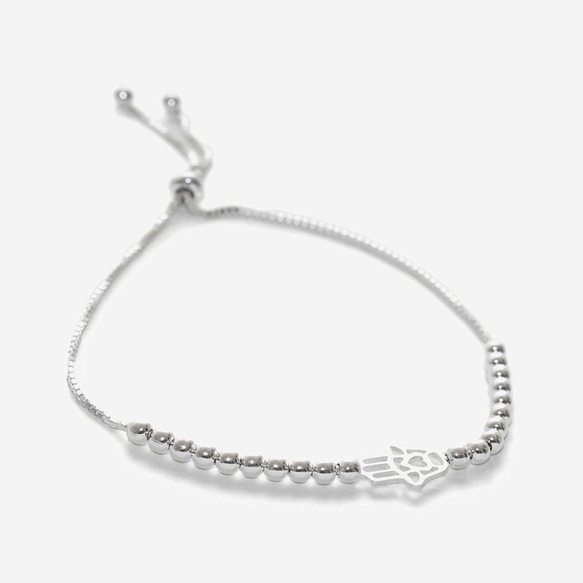 pulsera manito del amor con sistema de ajuste regulable elaborada en plata 925 de AMBAR Joyería Fina