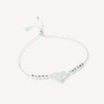 pulsera con sistema regulable y dije de corazones 3 en 1 elaborada en plata 925 de AMBAR Joyería Fina