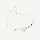 pulsera con sistema regulable y dije de corazones 3 en 1 elaborada en plata 925 de AMBAR Joyería Fina