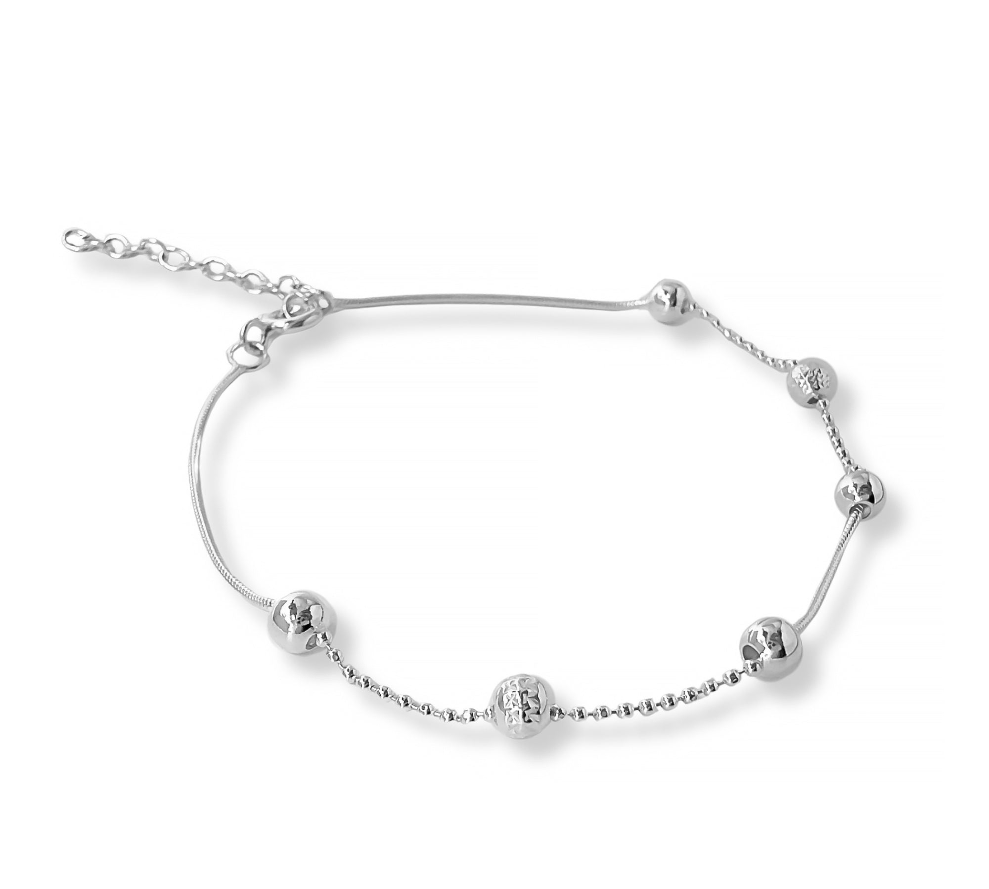 Pulsera Satelite Bolita 4 Cr de plata 925 de AMBAR Joyería Fina