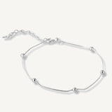 pulsera satelite de bolitas cadena colita de raton elaborada en plata 925 de AMBAR joyería