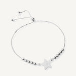 pulsera star smile con bolitas y sistema regulable elaborada en plata 925 de AMBAR Joyería Fina