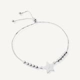 pulsera star smile con bolitas y sistema regulable elaborada en plata 925 de AMBAR Joyería Fina