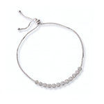 pulsera modelo tennis con cristales y sistema regulable elaborada en plata 925 de AMBAR joyería