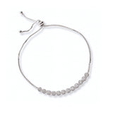 pulsera modelo tennis con cristales y sistema regulable elaborada en plata 925 de AMBAR joyería