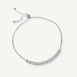 pulsera modelo tennis con cristales y sistema regulable elaborada en plata 925 de AMBAR joyería