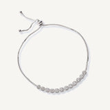 pulsera modelo tennis con cristales y sistema regulable elaborada en plata 925 de AMBAR joyería