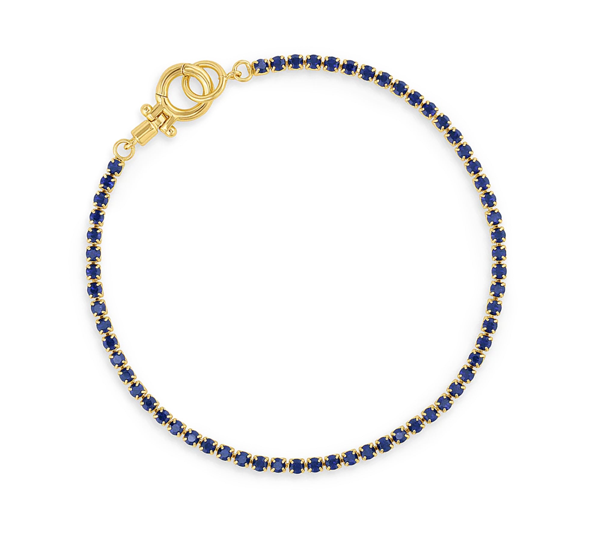 Pulsera tennis lexi circonita azul indigo enchapada en oro 18K de AMBAR joyería fina