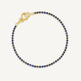 Pulsera tennis lexi circonita azul indigo enchapada en oro 18K de AMBAR joyería fina