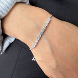 pulsera modelo tennis con cristales y sistema regulable elaborada en plata 925 en modelo de AMBAR joyería