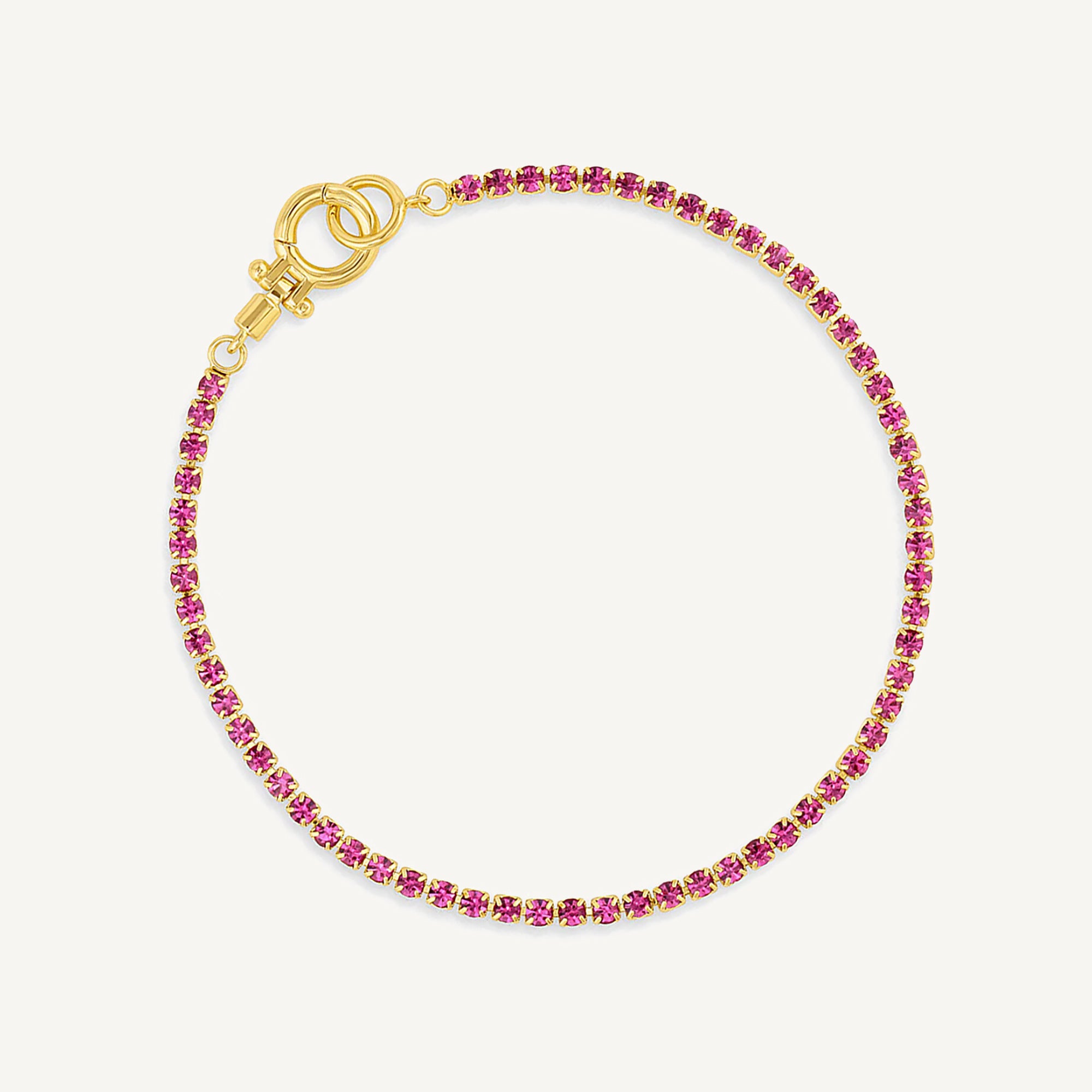 Pulsera tennis lexi circonita color rosa enchapada en oro 18K de AMBAR joyería fina