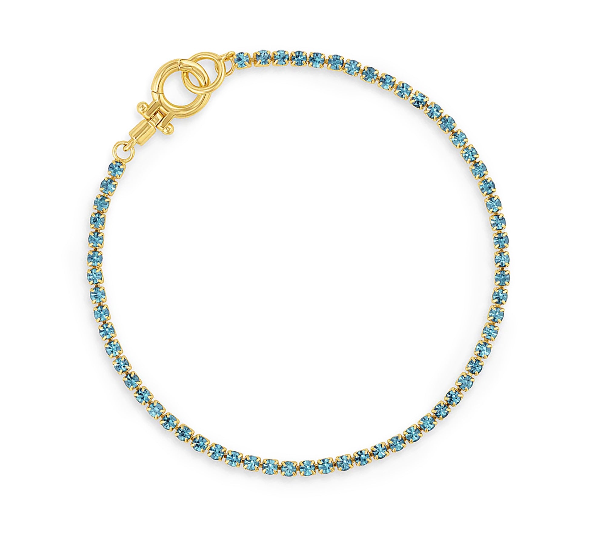 Pulsera tennis lexi circonita turquesa enchapada en oro 18K de AMBAR joyería fina