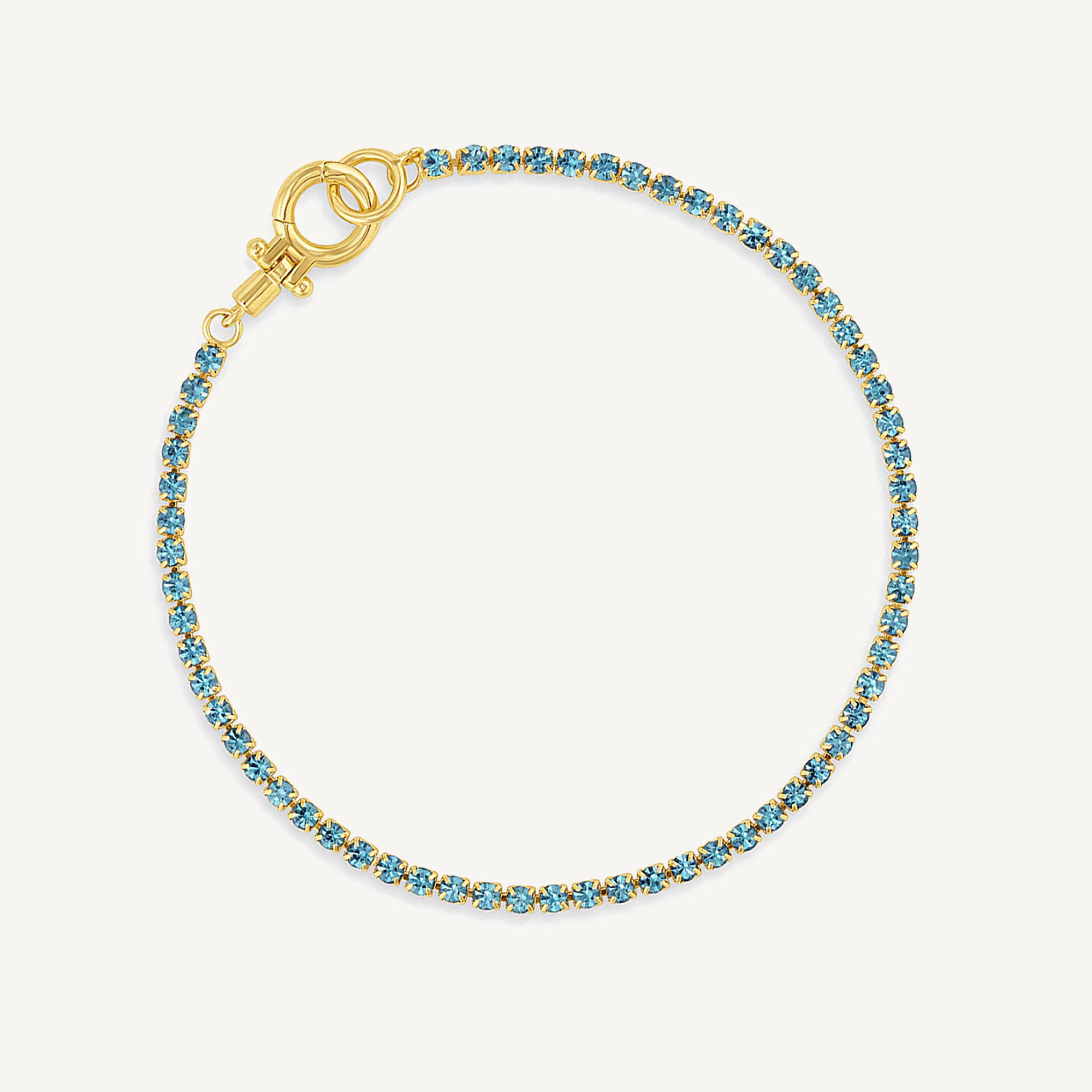 Pulsera tennis lexi circonita turquesa enchapada en oro 18K de AMBAR joyería fina