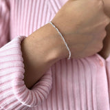 Pulsera Trenzas Bolitas Plata 925