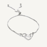 pulsera triana corazón calado con sistema regulable elaborada en plata 925 de AMBAR Joyería Fina